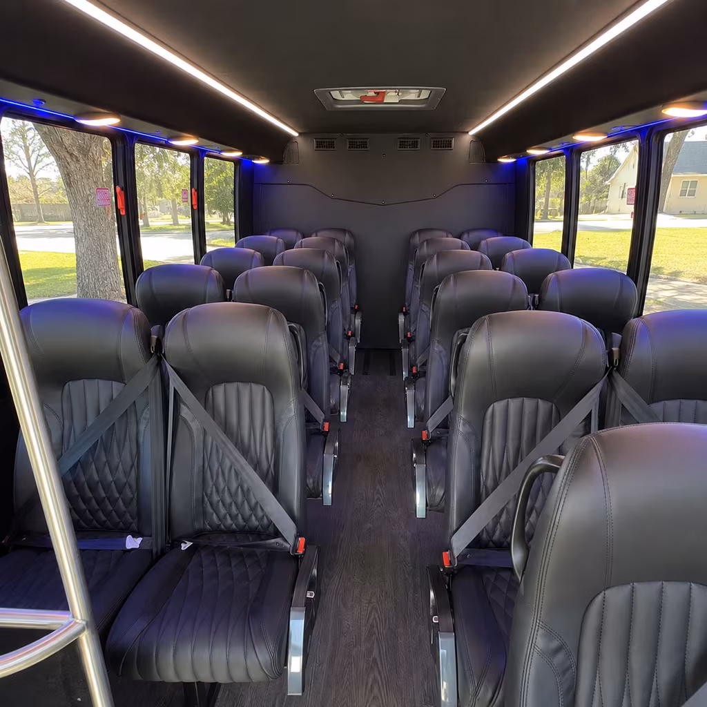 pomona 28 passenger minibus interior