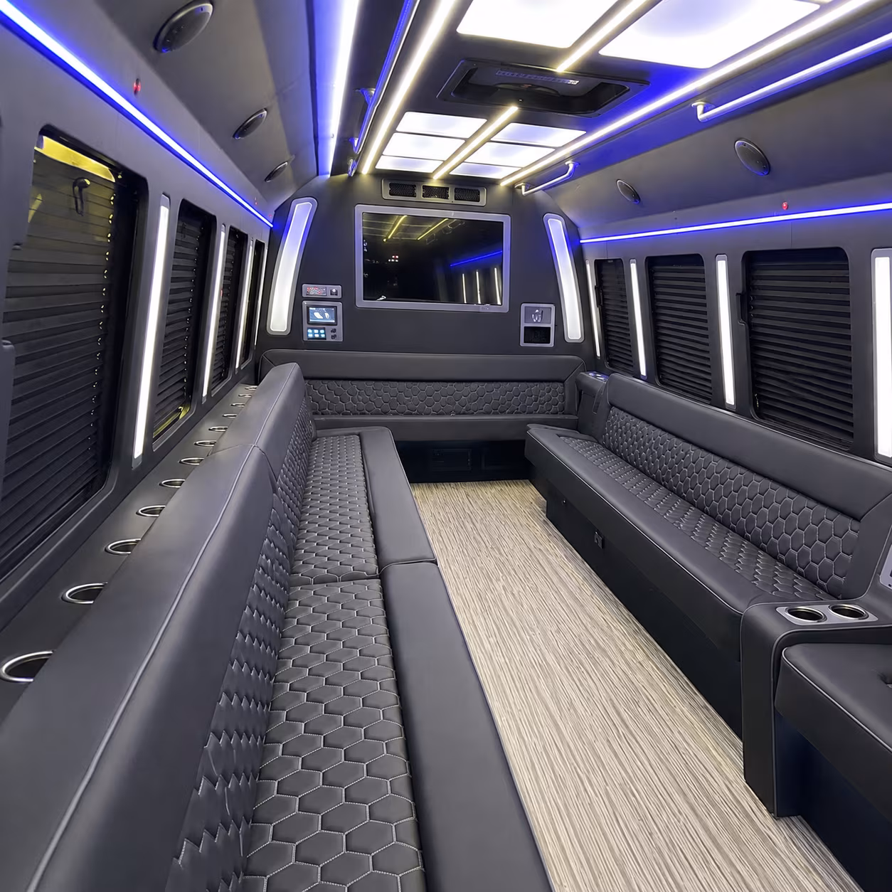 pomona 40 passenger party bus inside