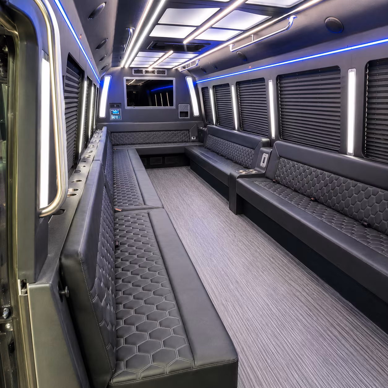 pomona 40 passenger party bus interior
