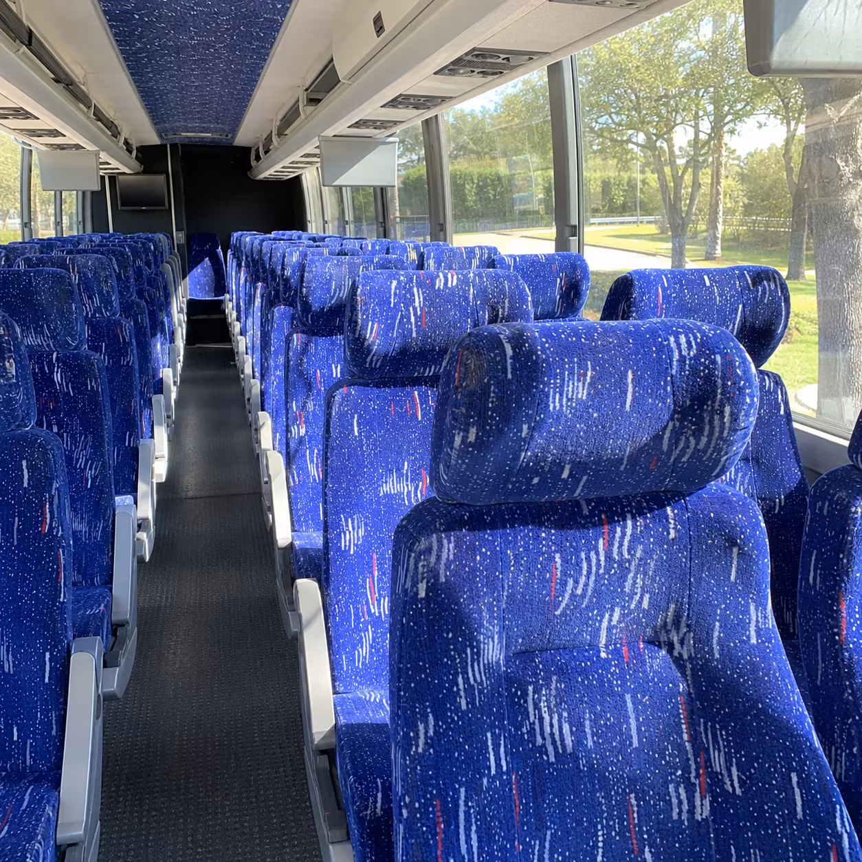 pomona 56 passenger charter bus inside